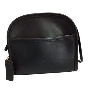 Vintage Black Coach Abbie 9017 Crossbody Zip Bag Leather Mini Crossbody Bag